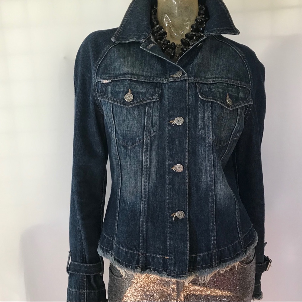 SOLD SOLD Burberry denim fringed jean  jkt UK10US8